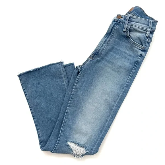 MOTHER The Hustler Ankle Fray Jeans In Thrilling Shots Size 24